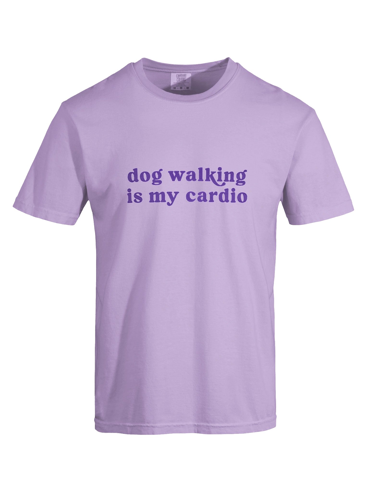 Dog Walking Is My Cardio T-Shirt(Embroidered) Low Contrast Design for Dog Lovers product image (10)