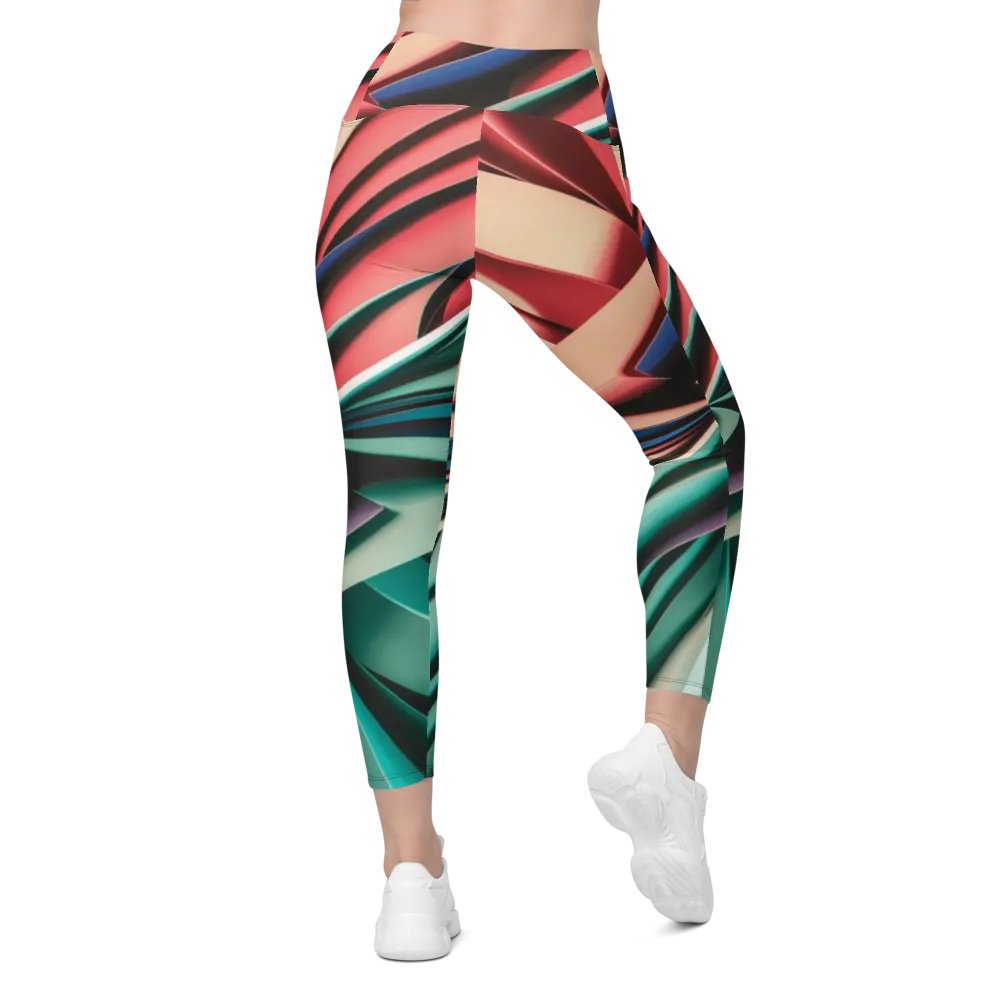 Abstract Geometric Women's Crossover Leggings in Vibrant Colors (2XS-6XL) product image (6)