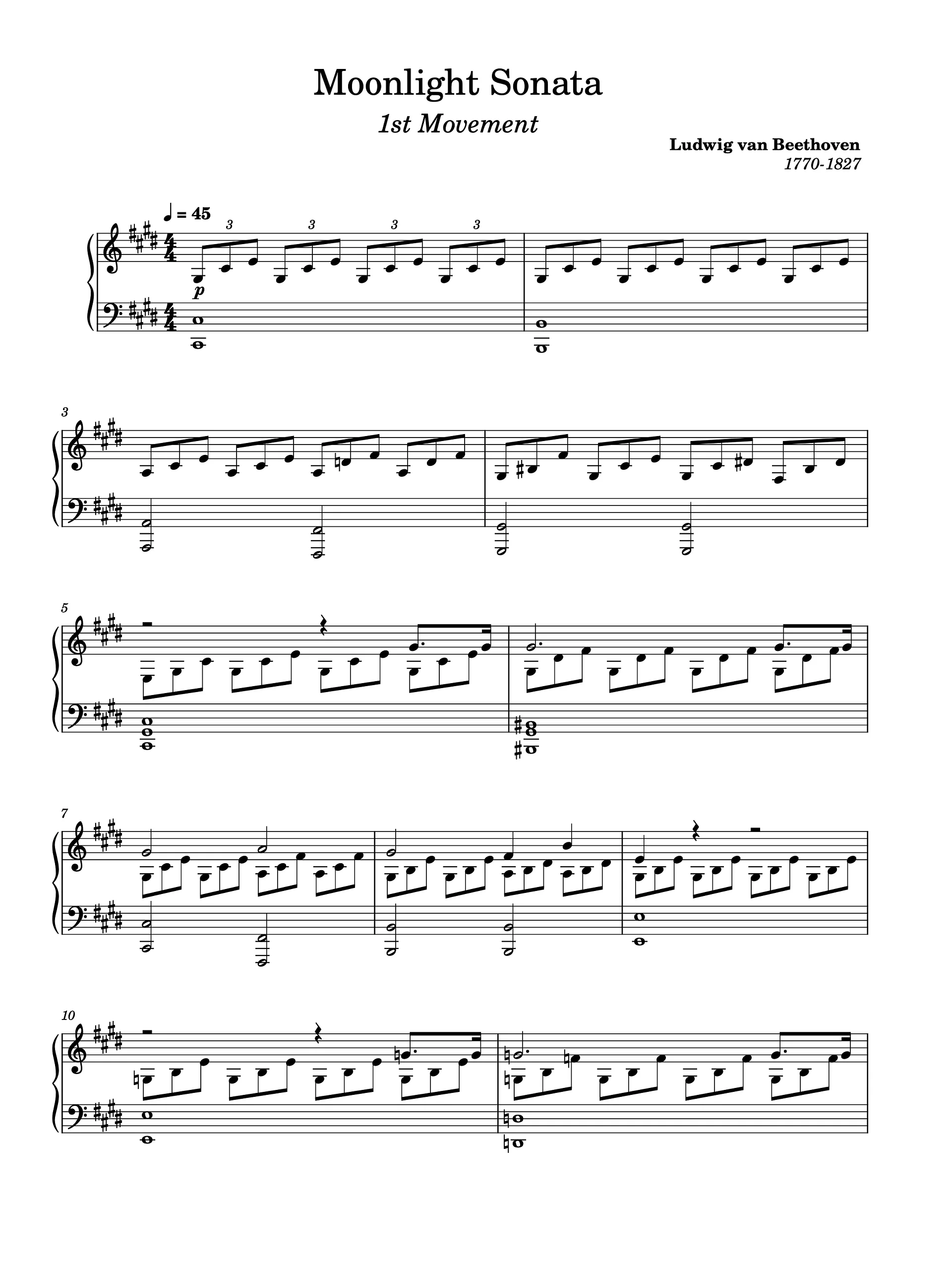 Piano Sonata No. 14 in C-sharp Minor, Op. 27, No. 2 “Moonlight”: I. Adagio sostenuto product image (1)