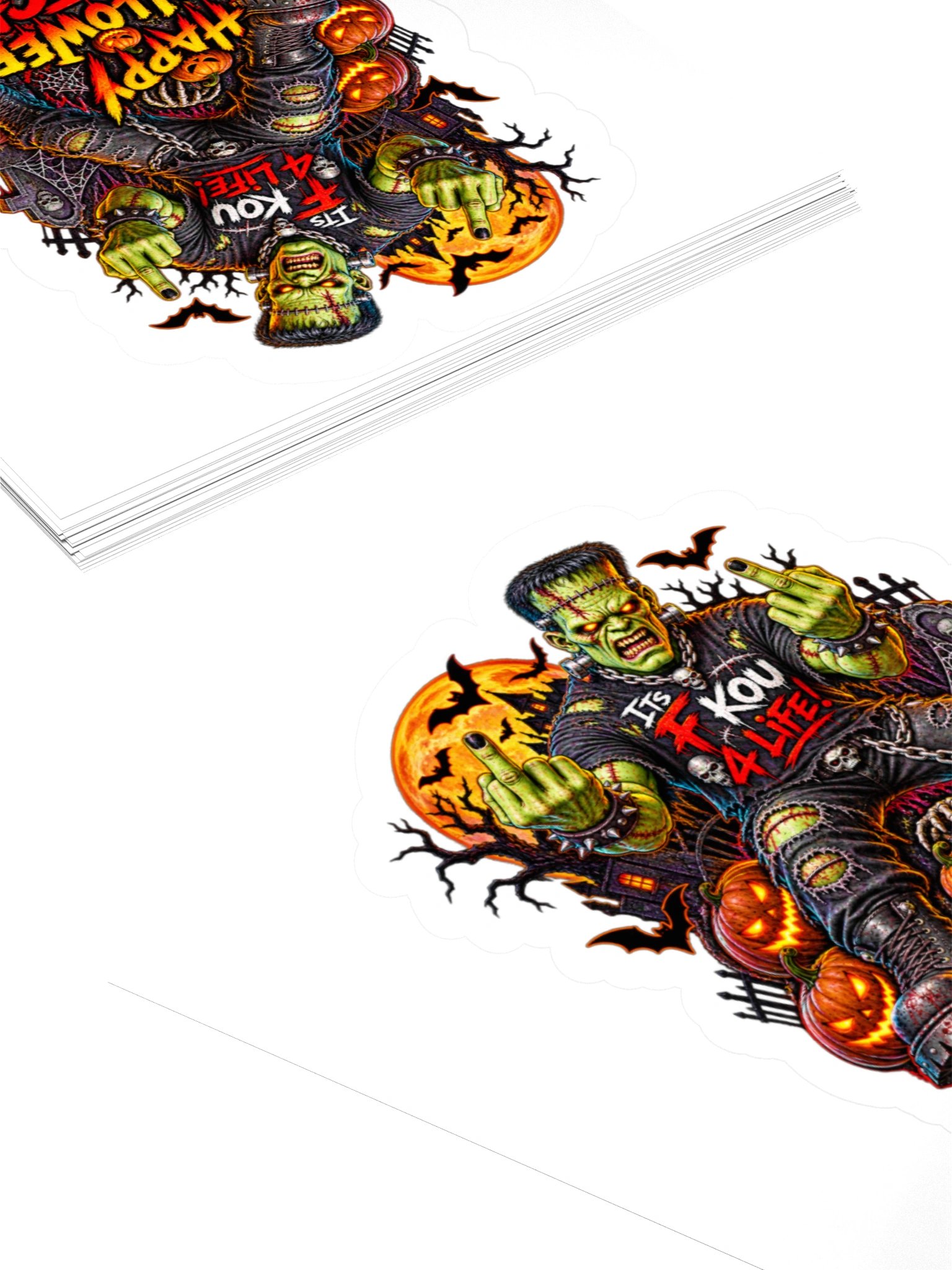 Frankenstein Its F KOU 4 Life 3" x 3" sticker product image (4)
