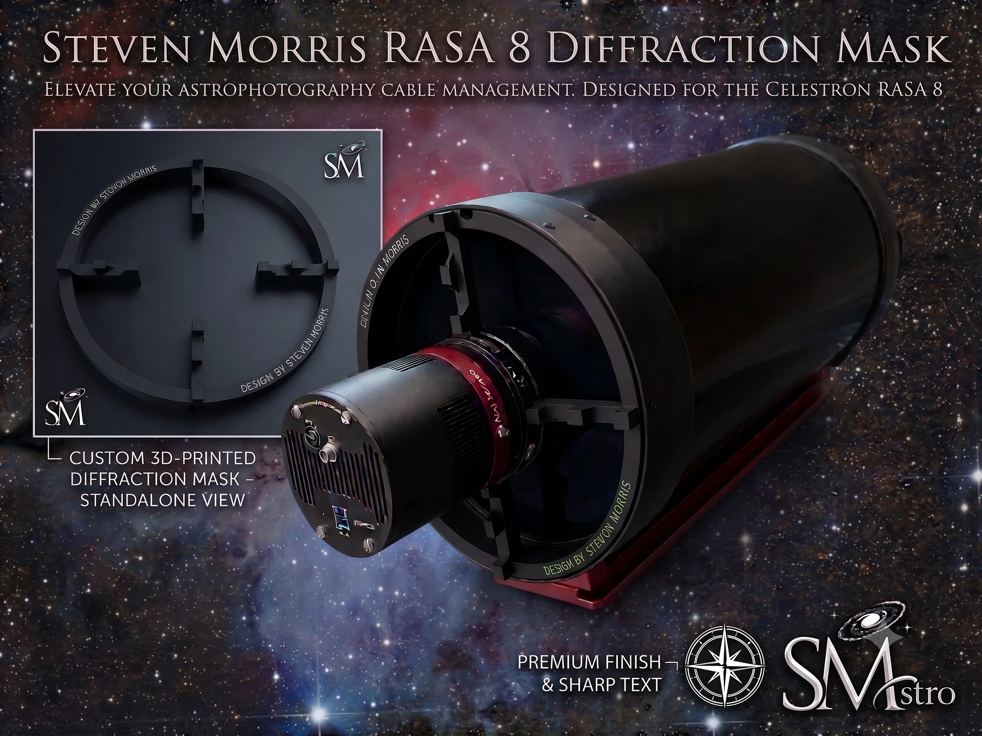 SM Astro V4 RASA 8 Diffraction Mask & Cable Router product image (1)