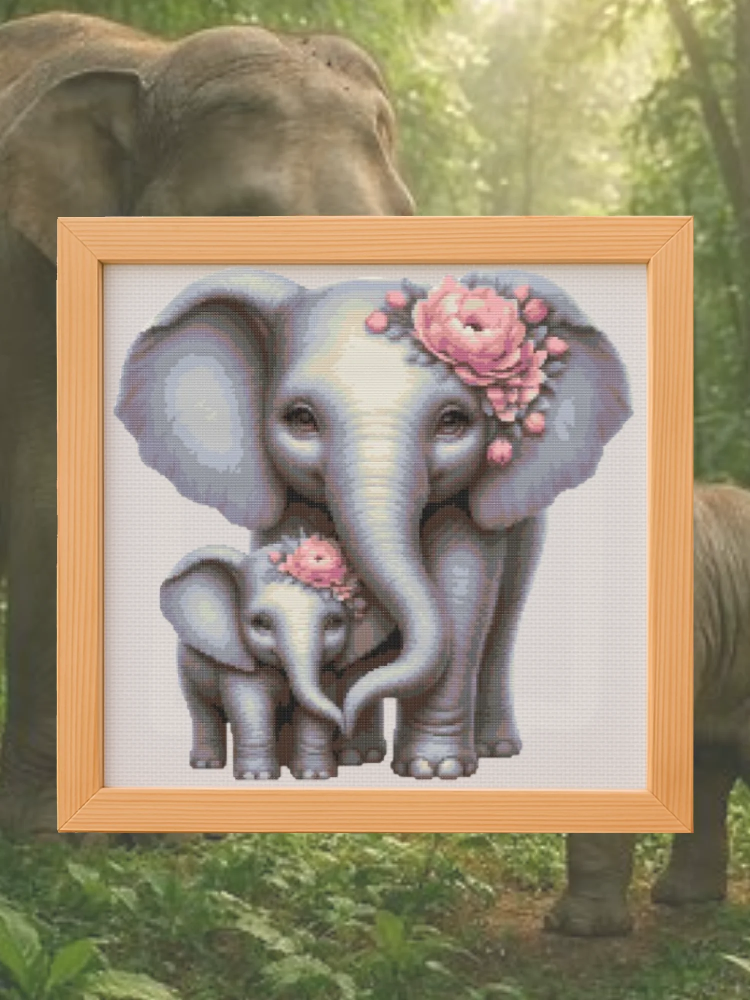 Elephant Embrace Cross Stitch Pattern product image (1)