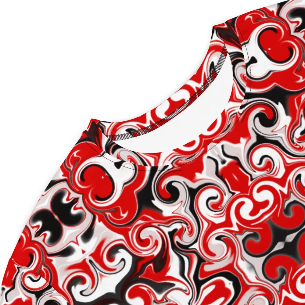 Red Abstract Swirls T-Shirt Dress product image (6)