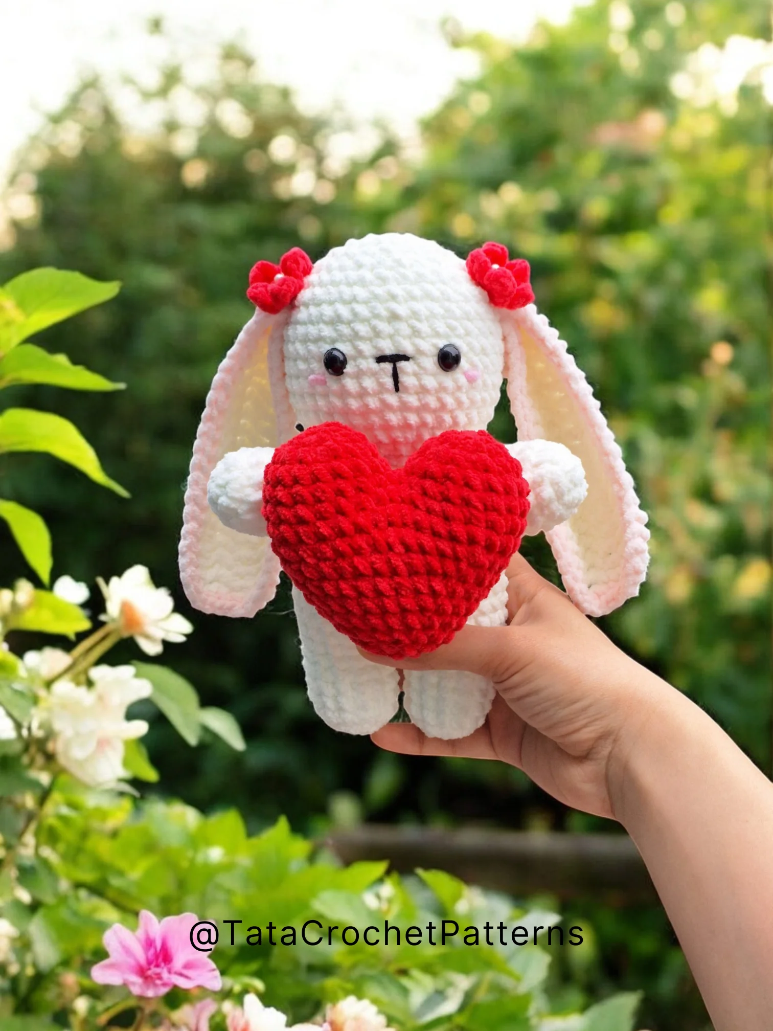 PDF Pattern -♡- Bear & Bunny Amigurumi Holding The Heart Crochet Pattern product image (6)