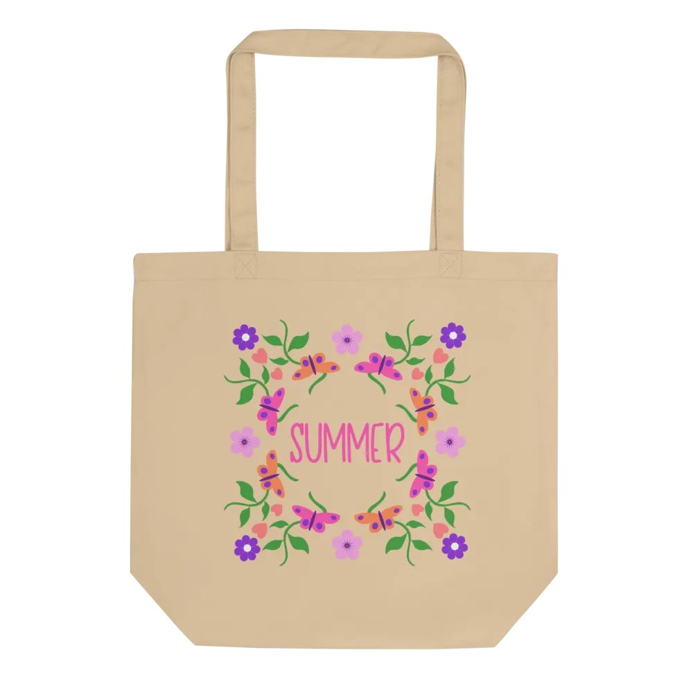 Flowers and Butterflies Summer Eco-Friendly Tote Bag product image (4)