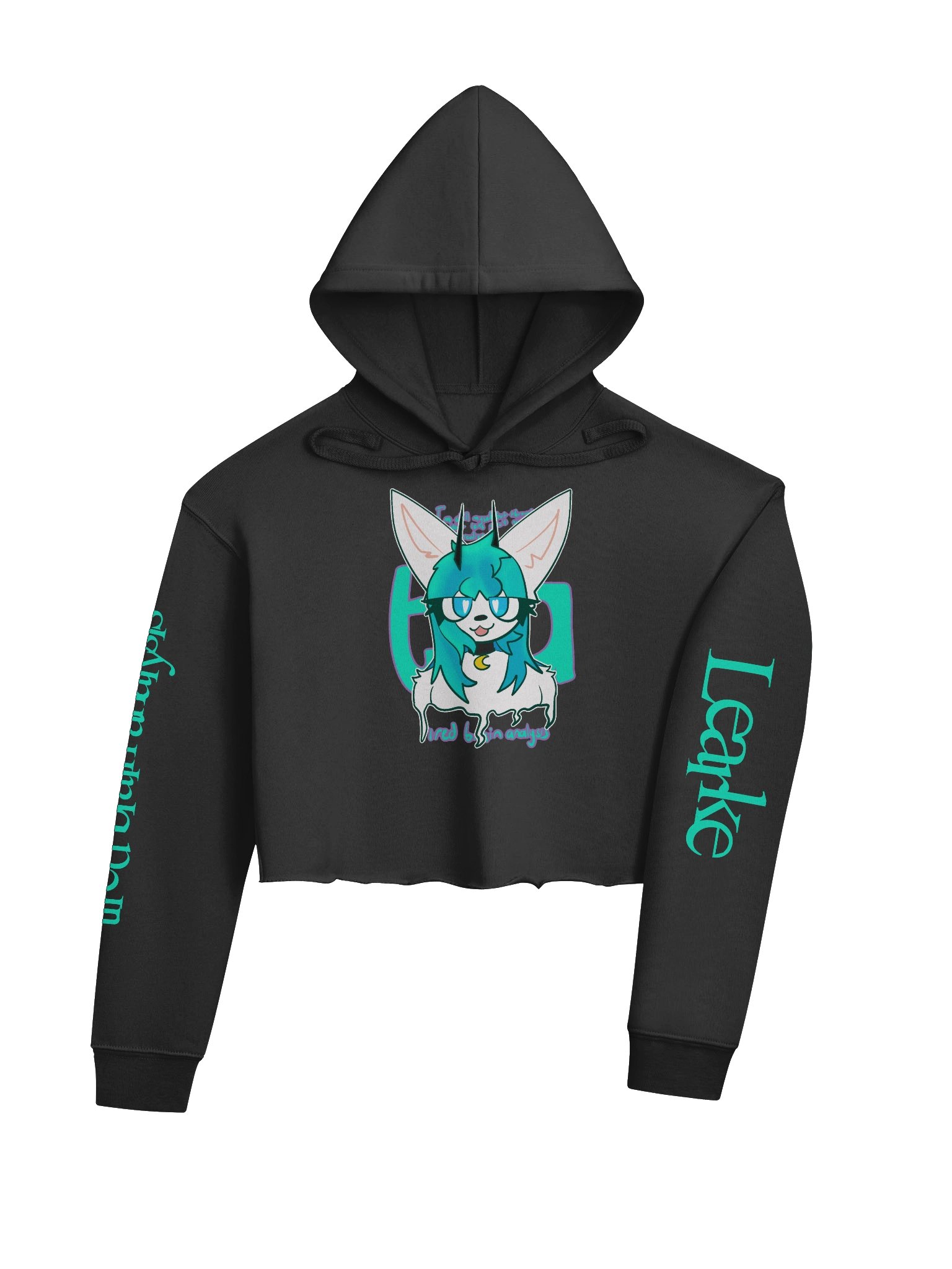 "tired brain analysis" Cropped Hoodie (Collaboration with kittydog) product image (4)
