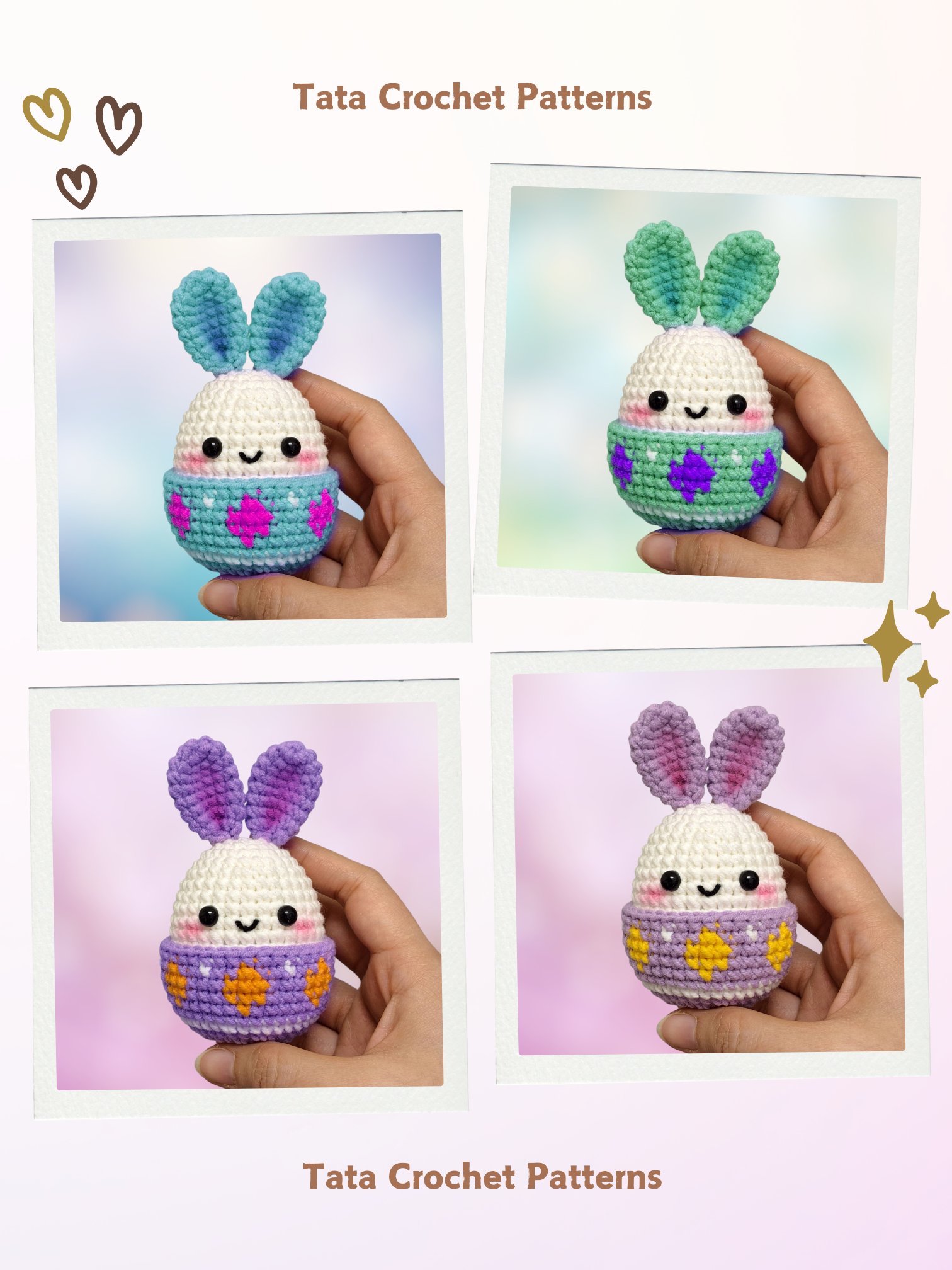 PDF Pattern -♡- (8 in 1) Super Cute Easter Bunny Eggs Amigurumi product image (8)