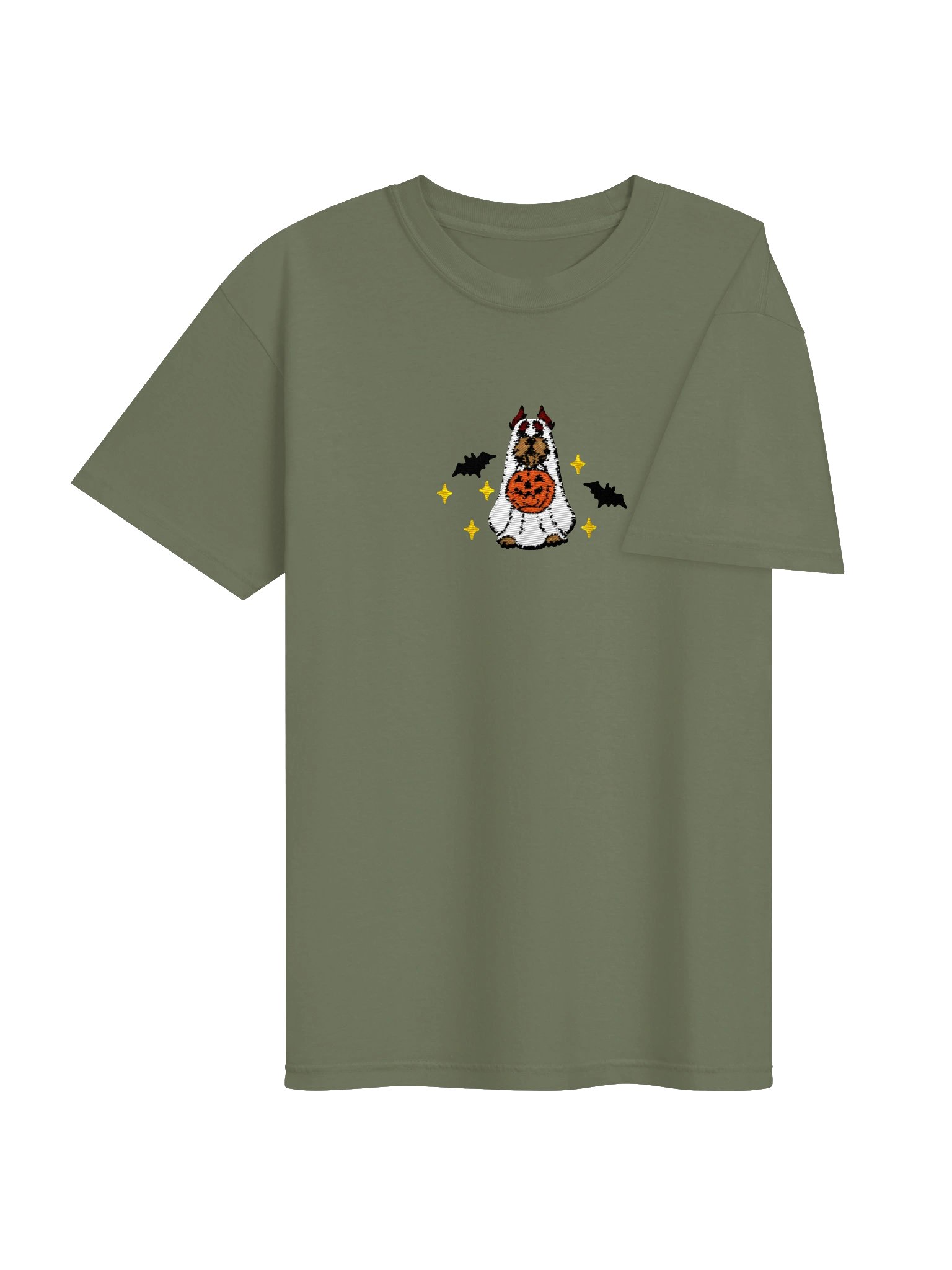 Halloween Miniature Schnauzer(Liver & Tan, Cropped Ears) Embroidered T-Shirt product image (12)