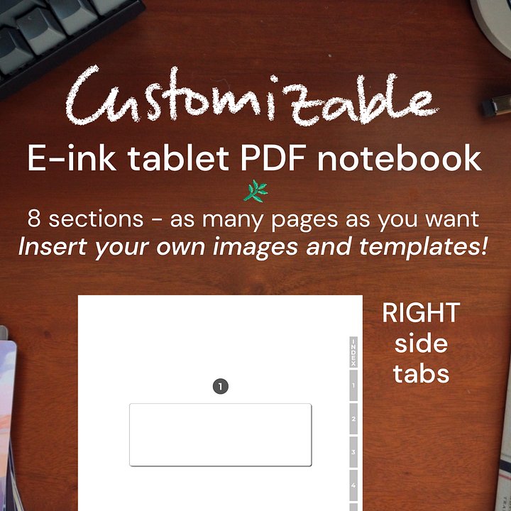 Custom eink notebook - RIGHT tabs product image (1)