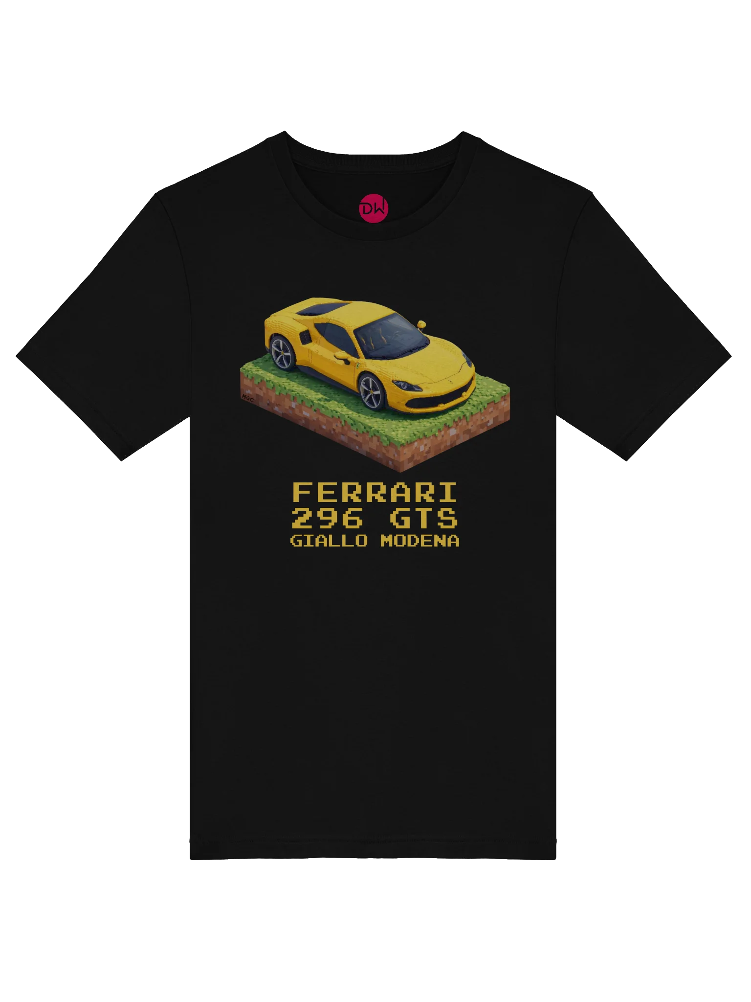 Yellow Ferrari 296 GTS Shirt (Pixel, Retro, Minecraft) product image (37)