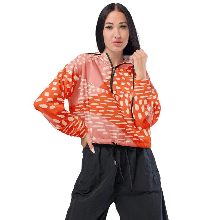 TeeVibe Orange & Pink Cropped Windbreaker product image (1)