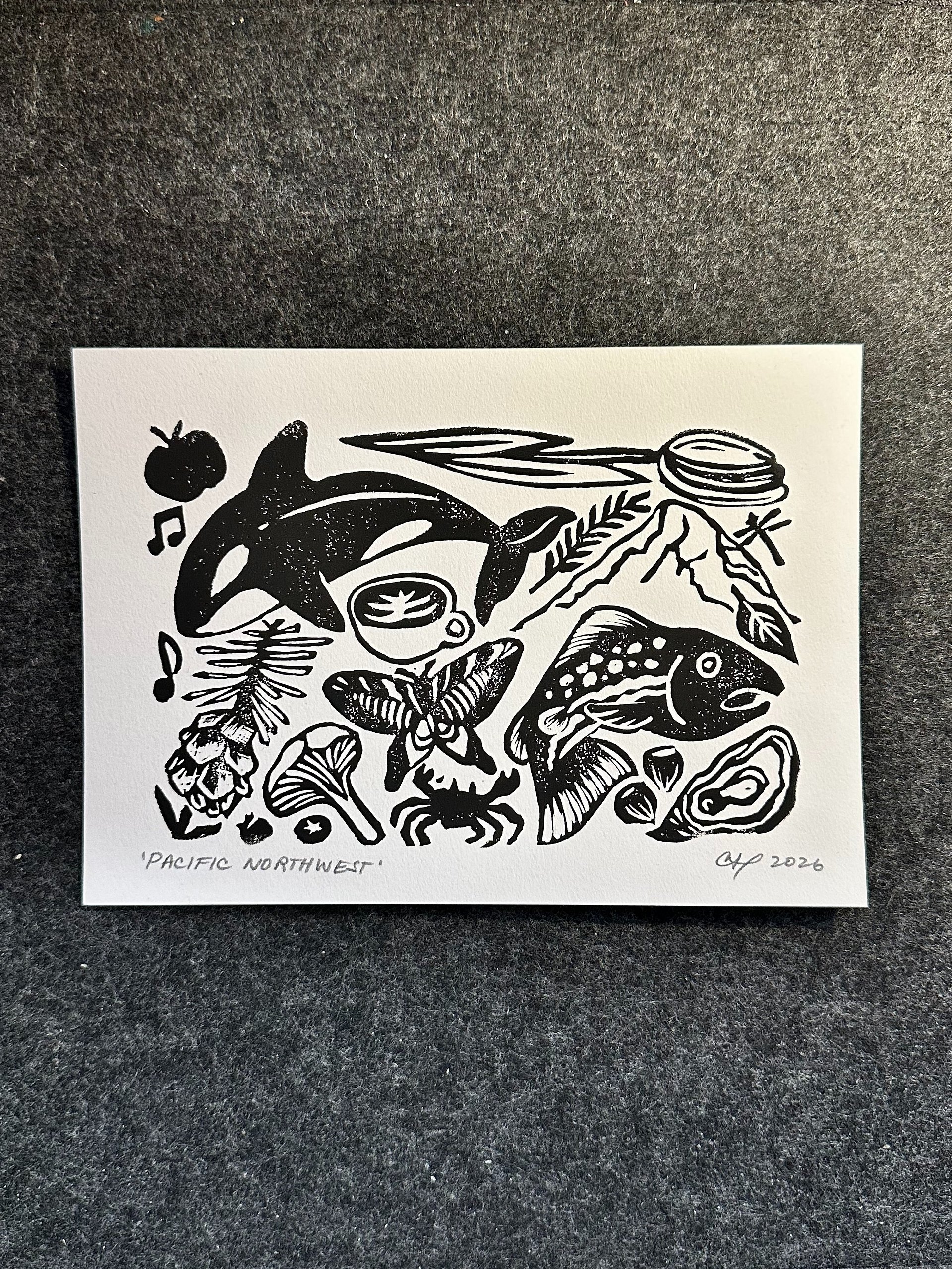 PNW Icons - Linocut Print product image (2)