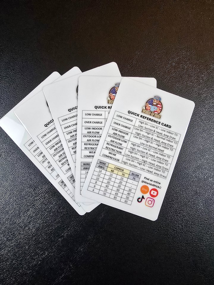 5 pack - HVAC Quick Reference Card product image (1)