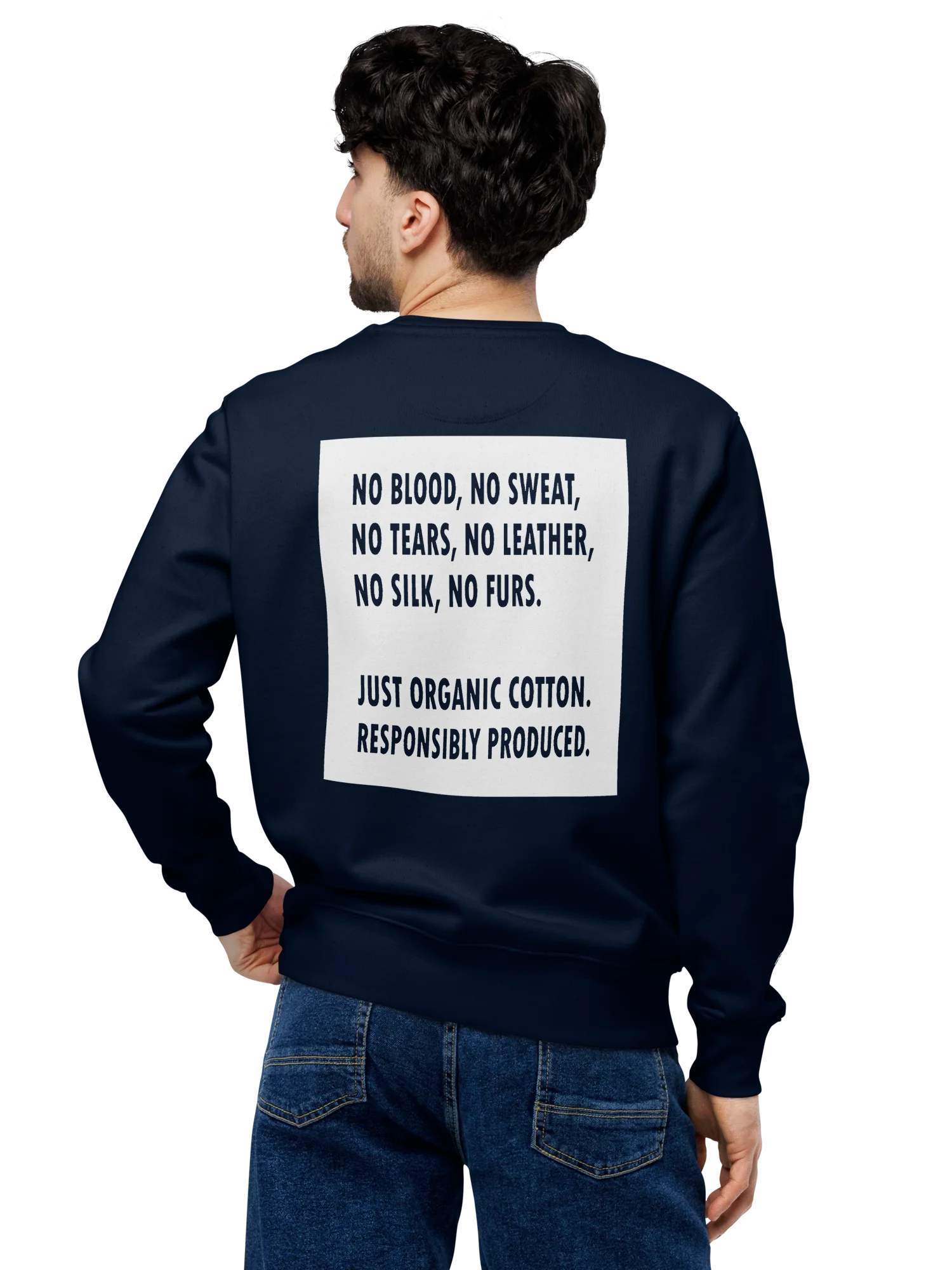 Embroidered Logo Sweatshirt in French Navy with Backprint product image (1)