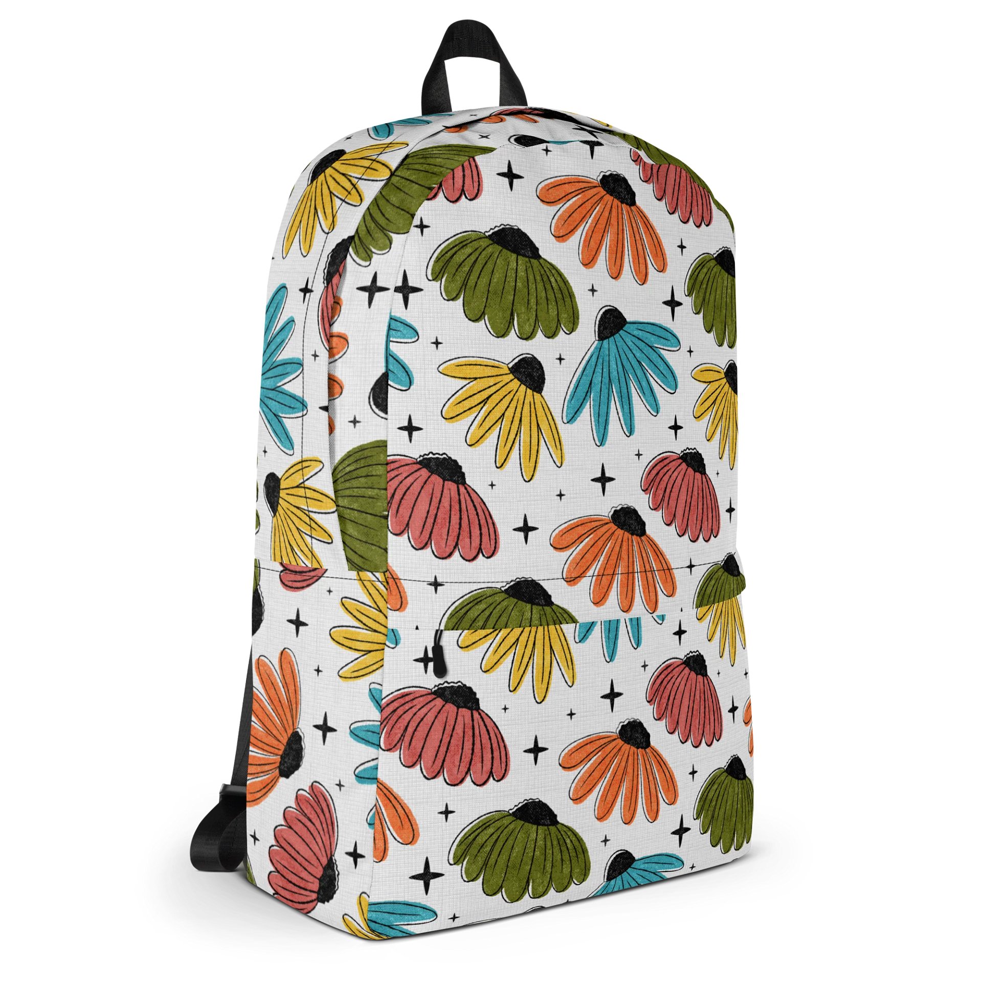 Retro Halftone Coneflowers Backpack product image (3)