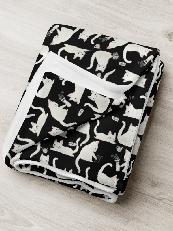 Bad Cats Knocking Stuff Over Throw Blanket, Black product image (6)