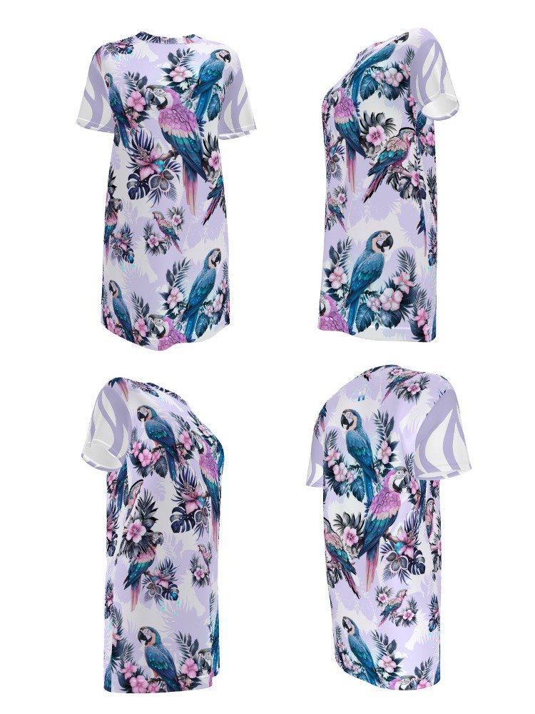 Elysian Birds-T shirt dress purple product image (5)