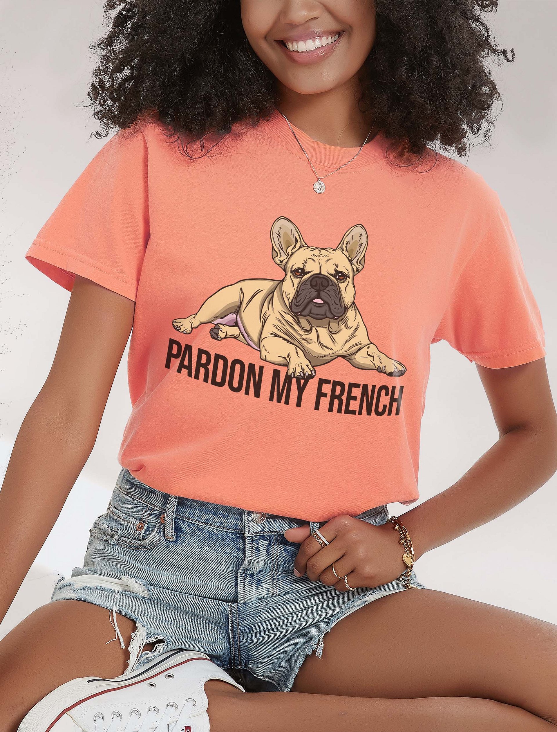 Pardon My French T-Shirt of a French Bulldog | Funny T-Shirt for Frenchie Owners product image (2)