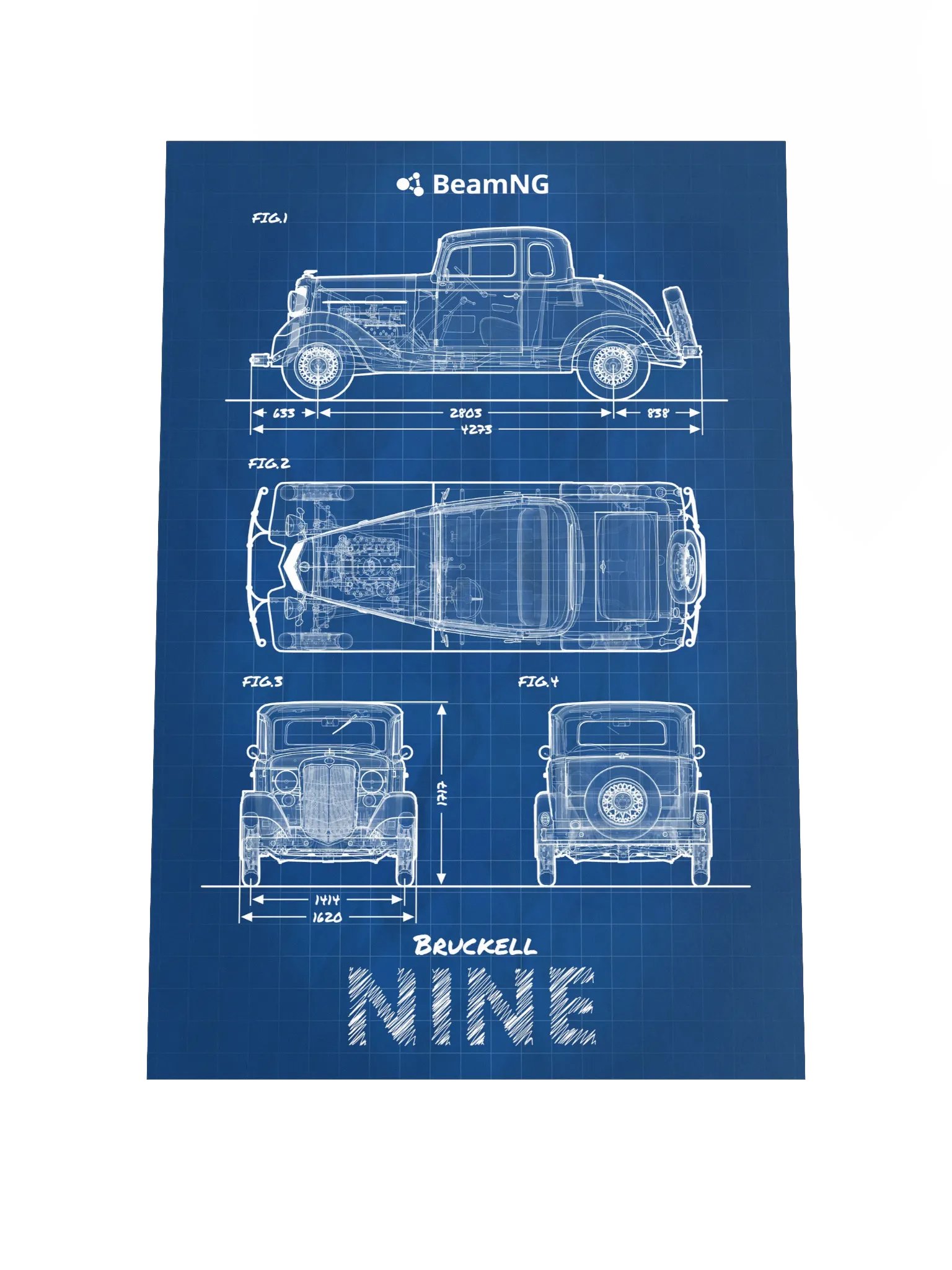 Bruckell Nine Blueprint Poster product image (1)
