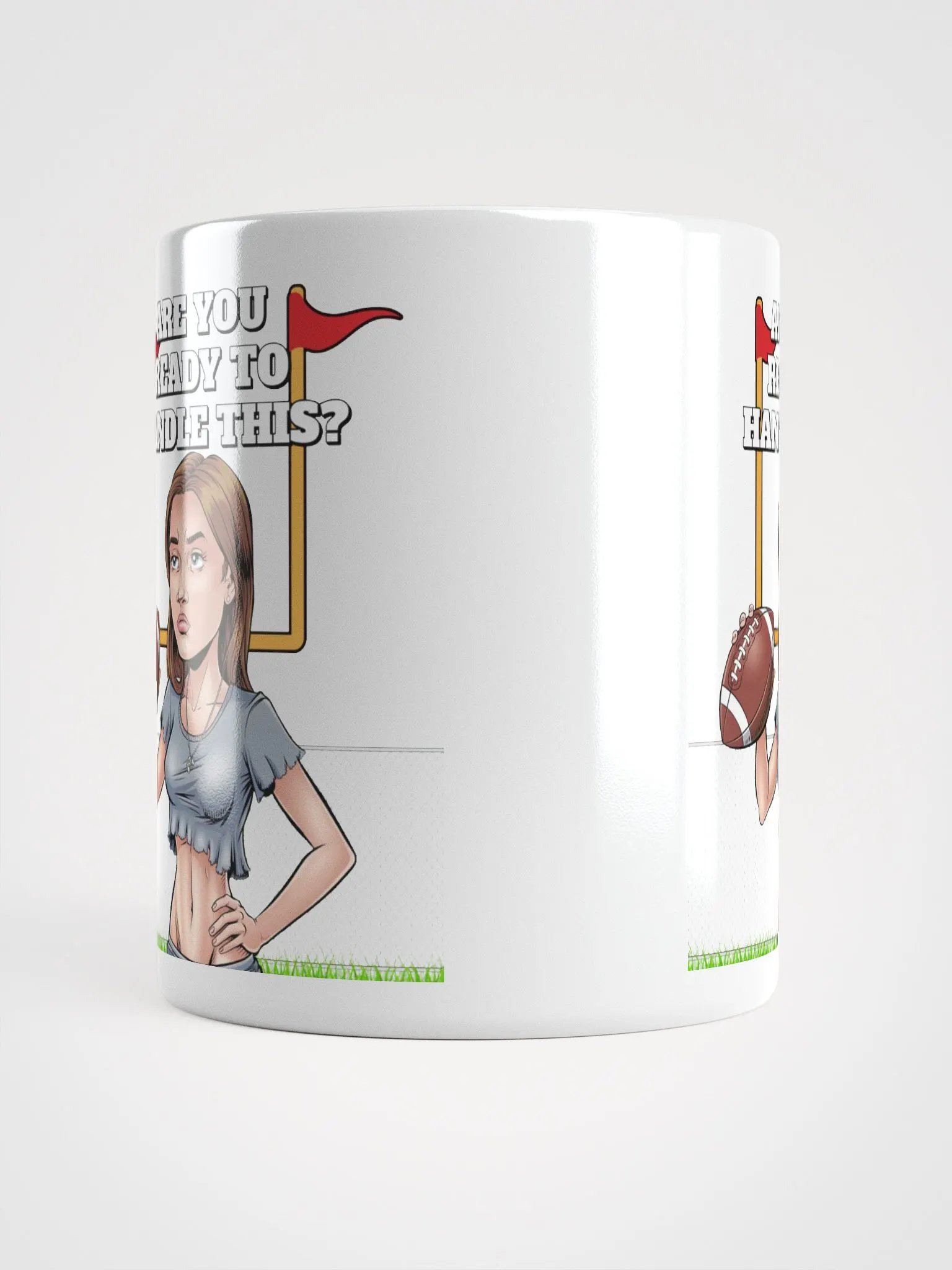 Are You Ready To Handle This? Female Footballer White Mug product image (15)