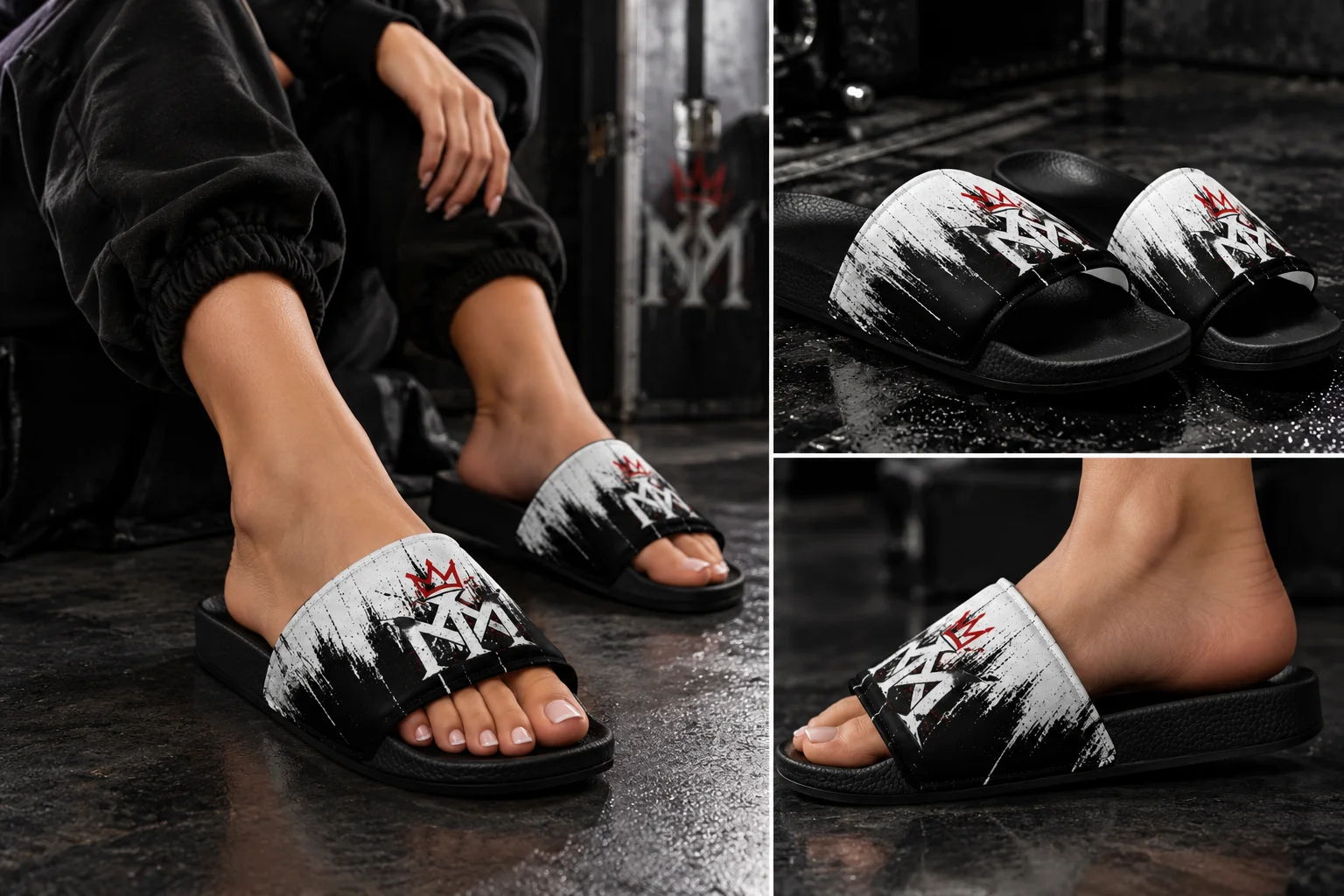 Crowned MM Grunge Slides product image (1)