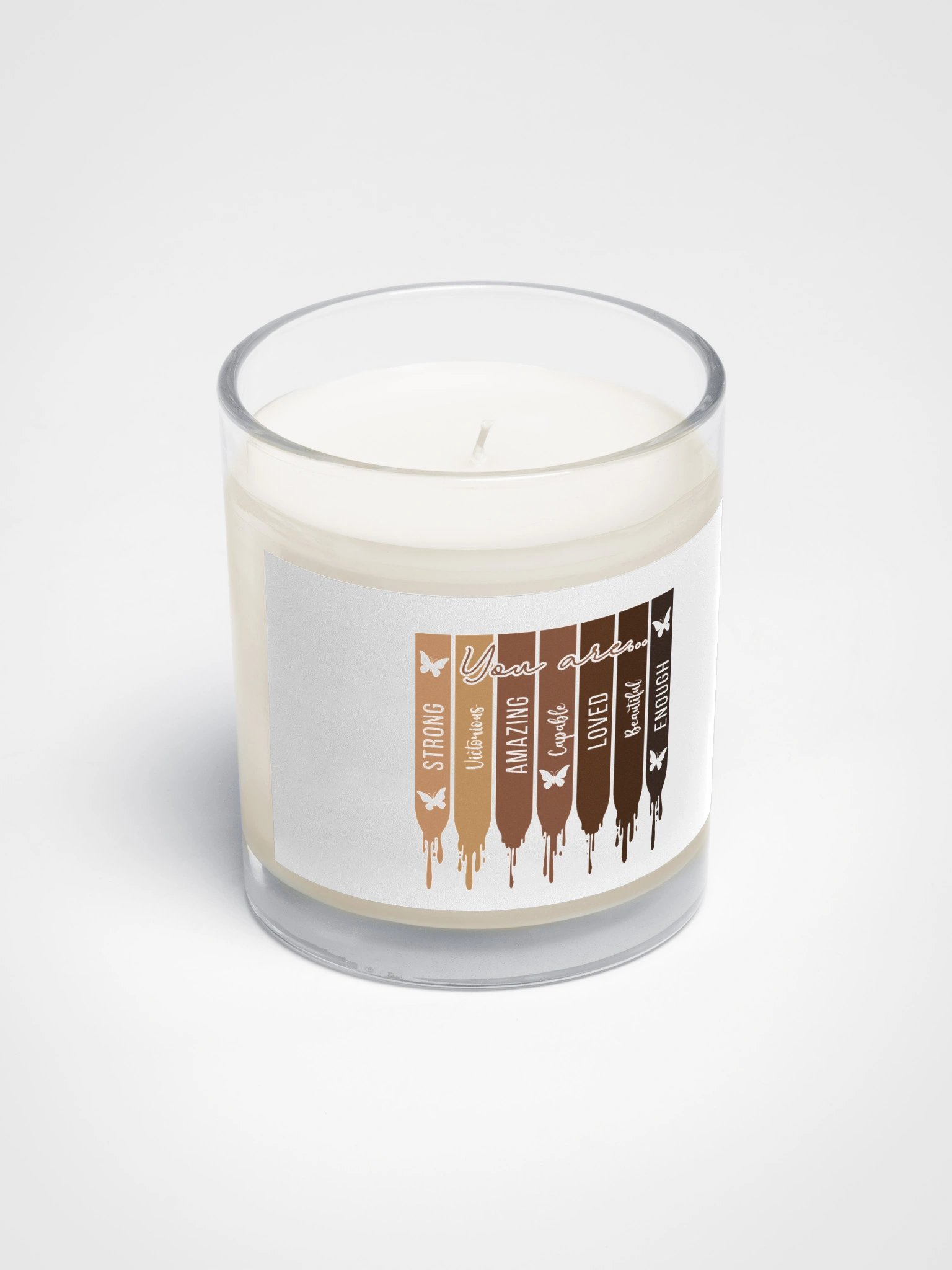 Melanin Stripes Unscented Soy Wax Candle for Black Women product image (2)