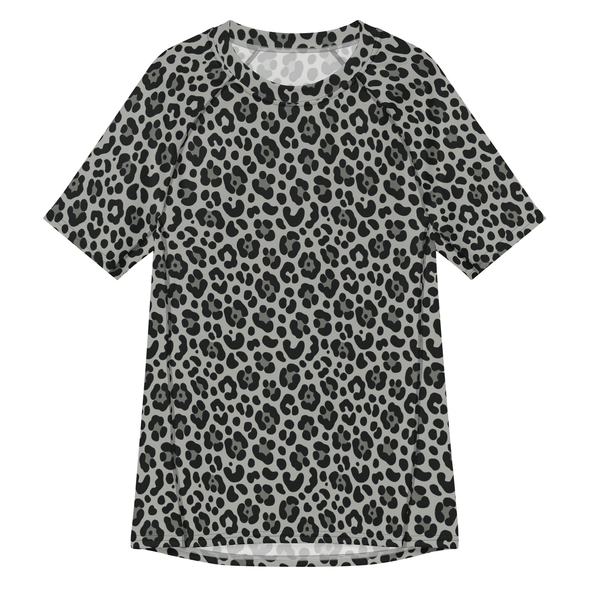 Bold Black Leopard Print Men's Rash Guard product image (1)