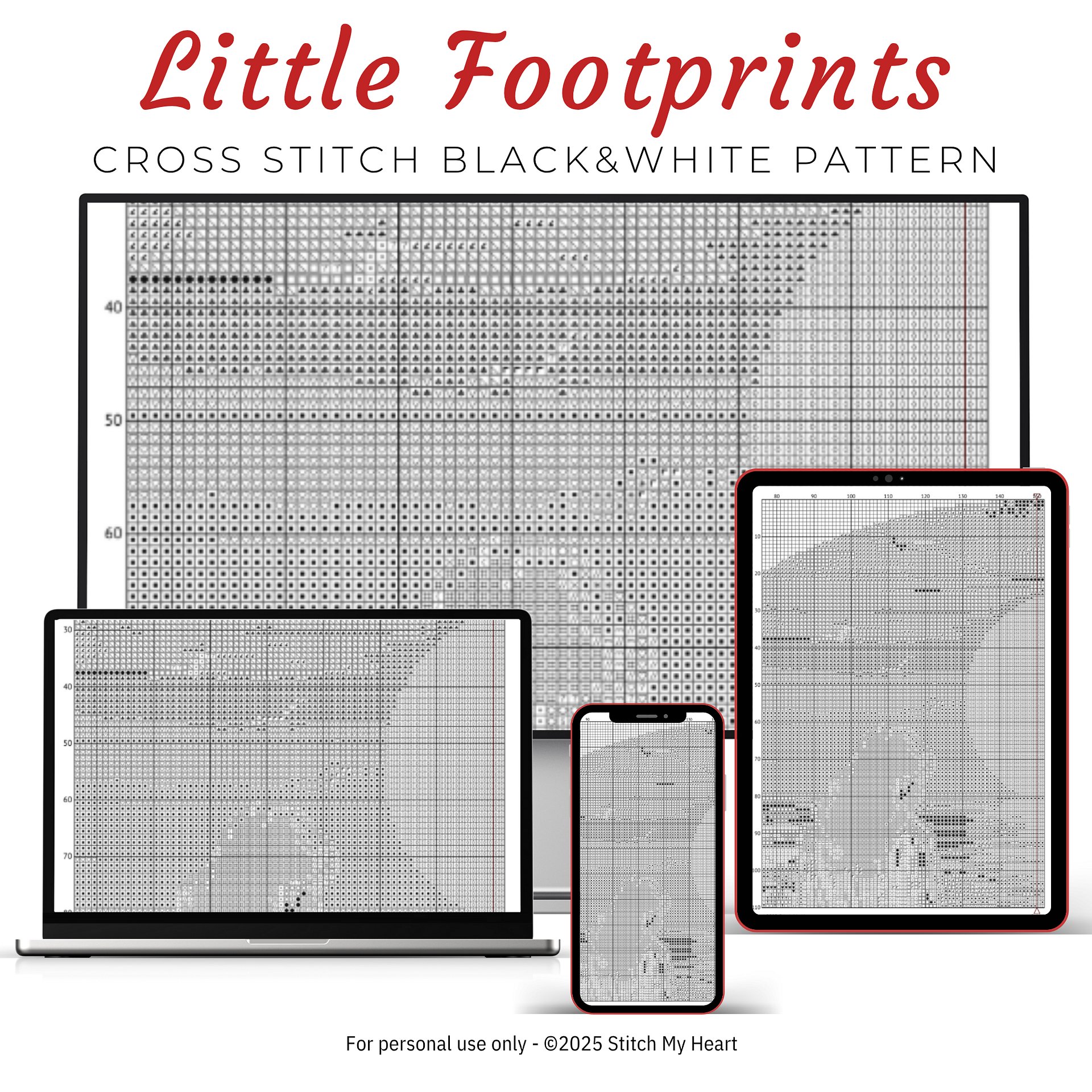 Little Footprints Cross Stitch Pattern product image (4)