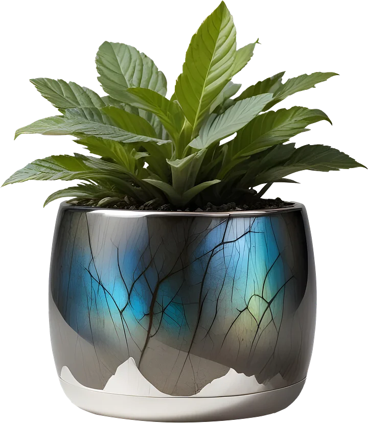 Stellar Luxe – Labradorite & White Harmony Vase PNG product image (1)