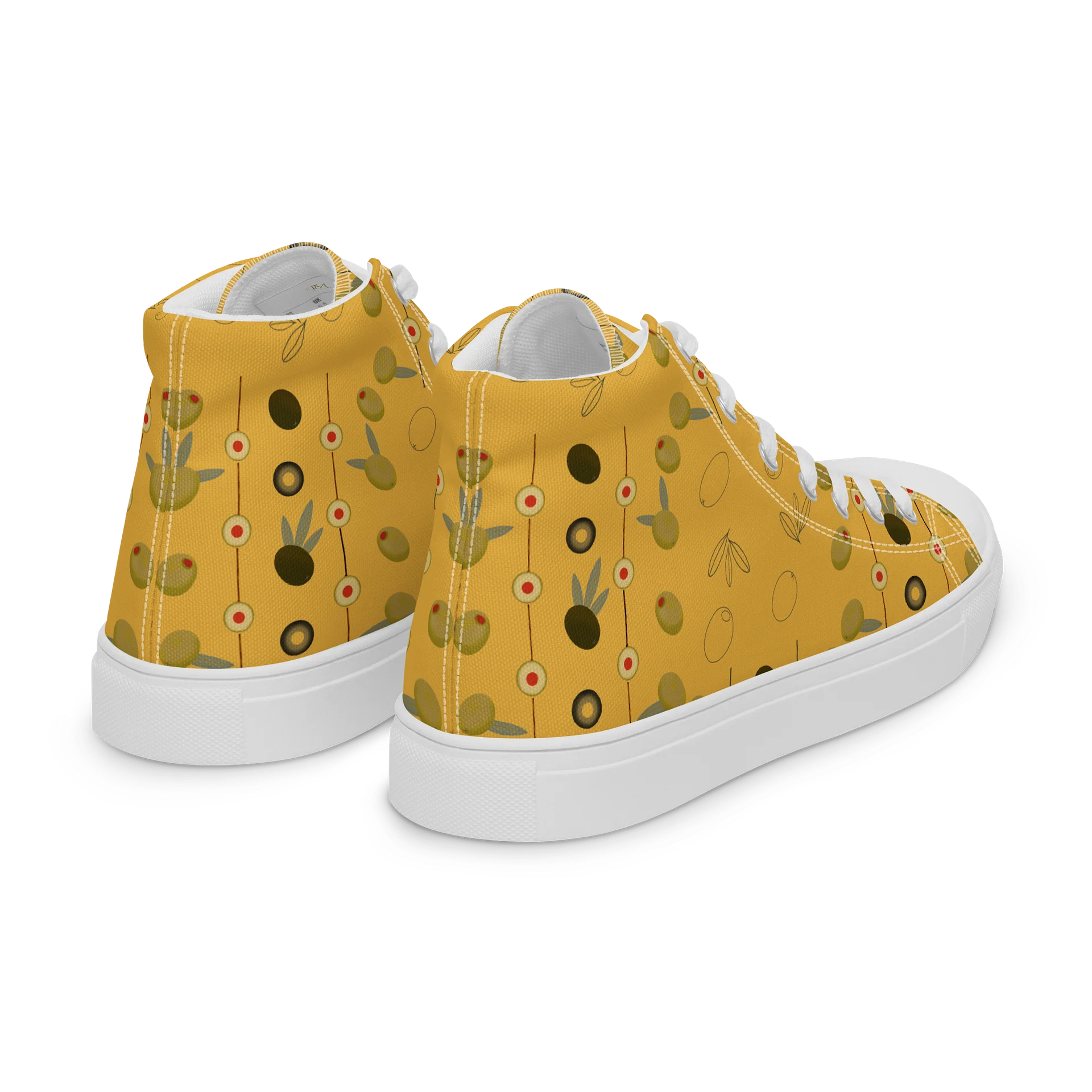 Olive Geometry Women's High Top Canvas Shoes – Mustard product image (18)
