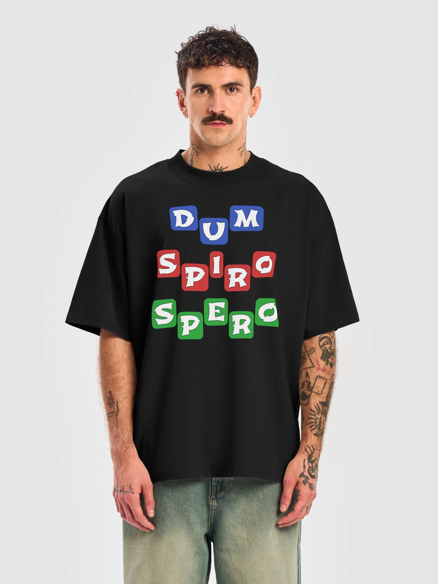 Dum Spiro Spero Latin Quote Unisex Organic Cotton Oversized Graphic T-shirt product image (2)