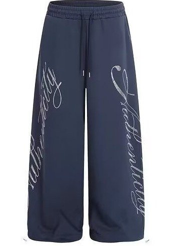Script Rhinestone Baggy Sweatpants product image (1)