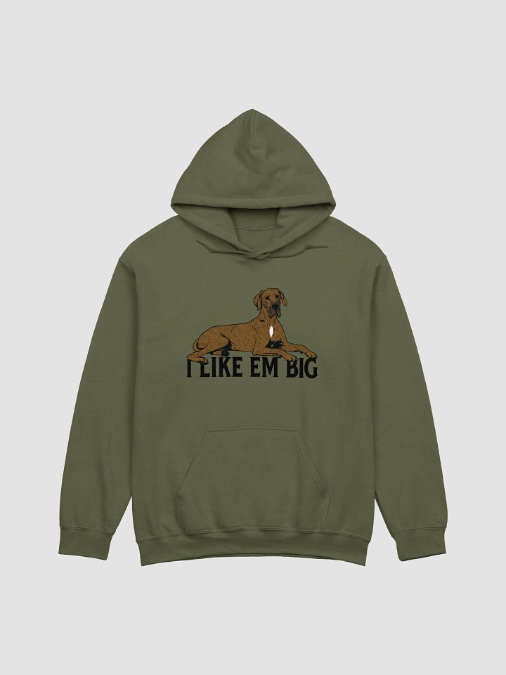 I Like Em Big Hooded Sweathirt of a Great Dane (Brindle) | Funny Hoodie for Great Dane Paw-rents product image (1)