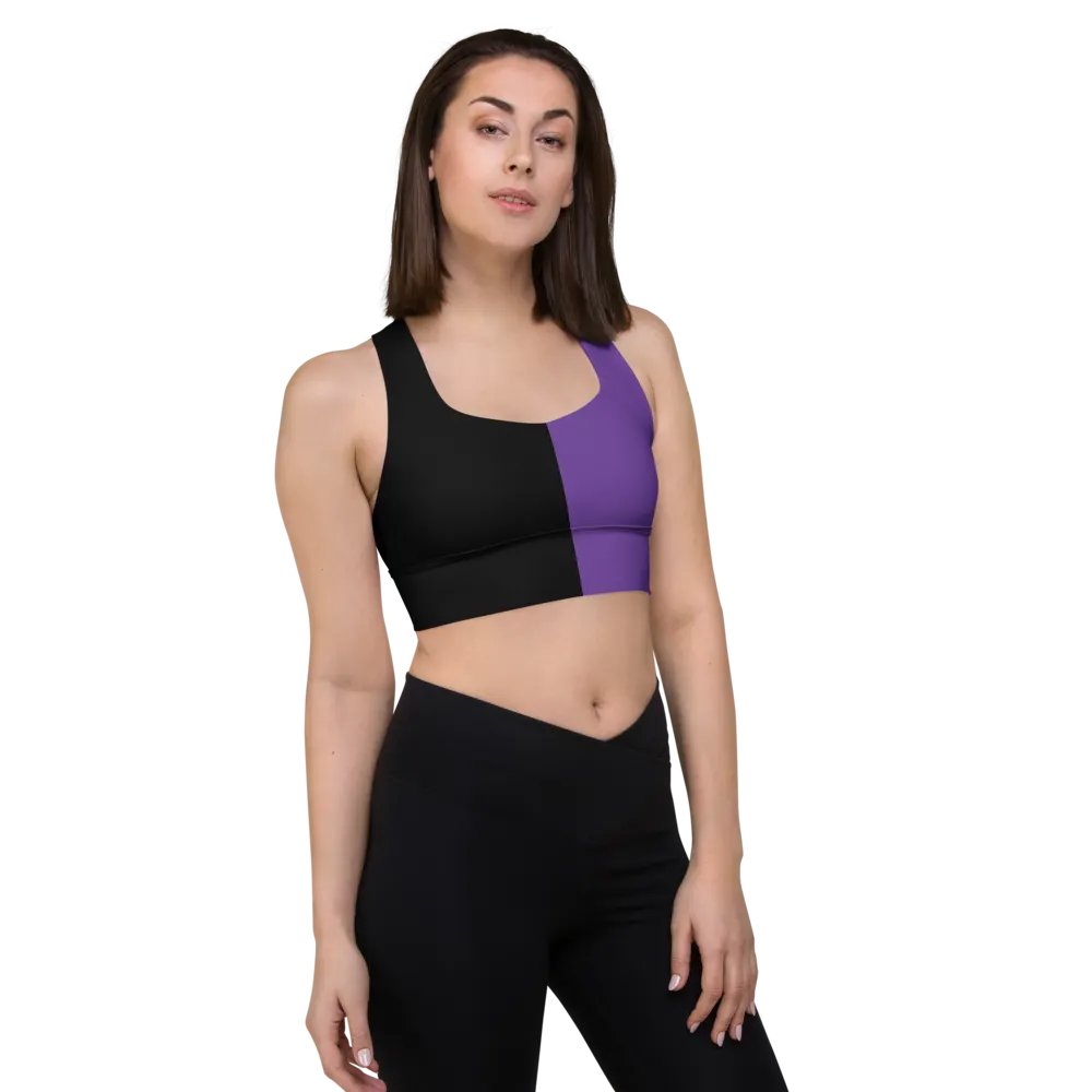 Black & Purple - Longline Sports Bra product image (1)