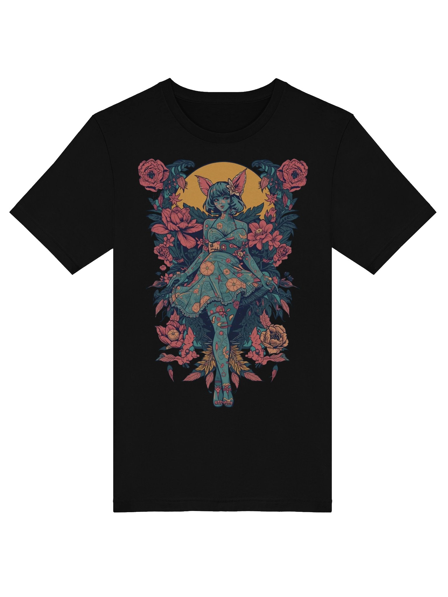 Floral Halo Cat‑Girl Supersoft Tee product image (3)