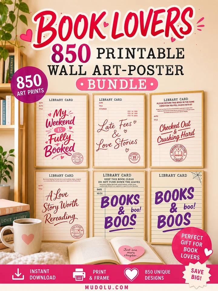 850 Printable Book Lover Bundle product image (2)