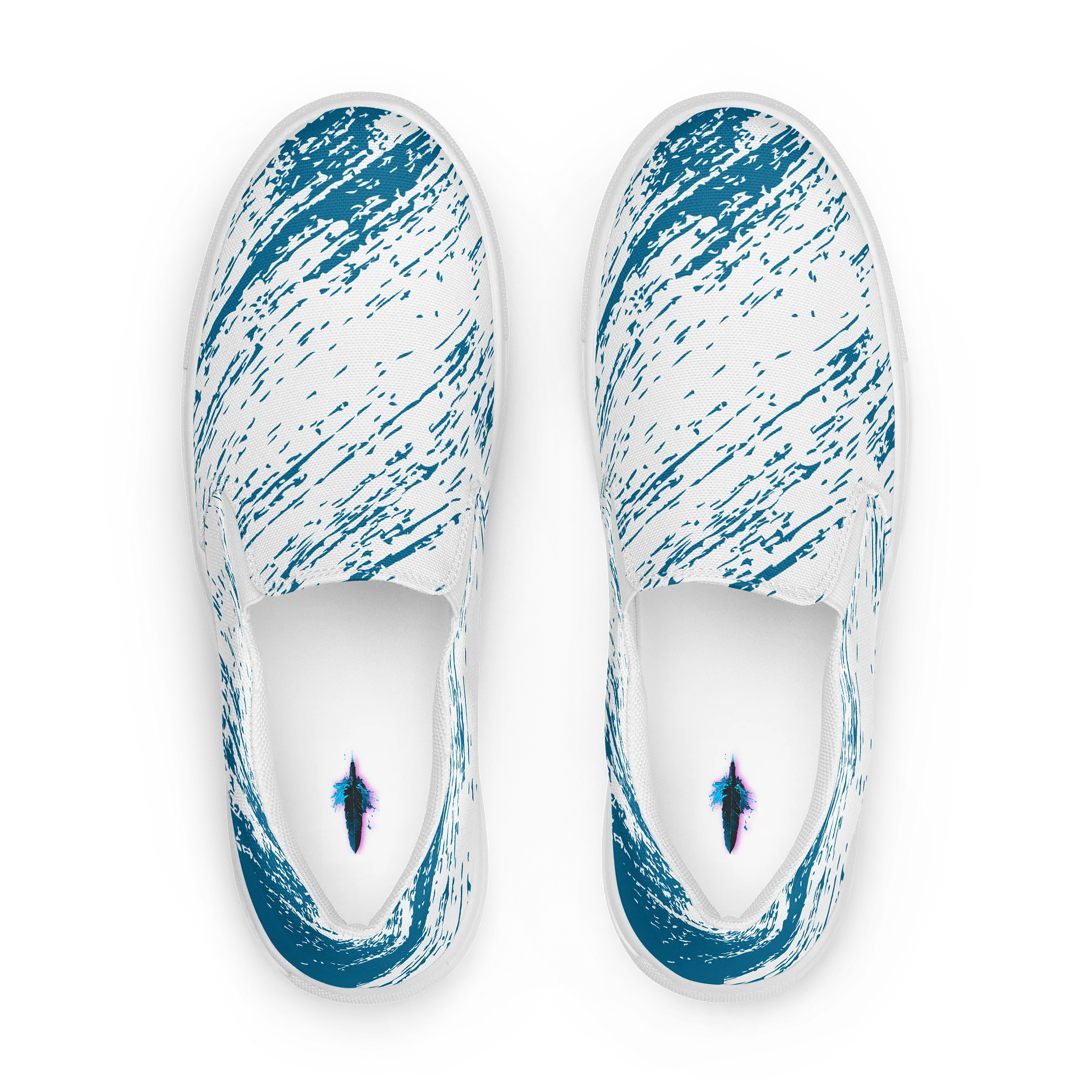Distressed Teal Texture Slip-On Shoes product image (1)
