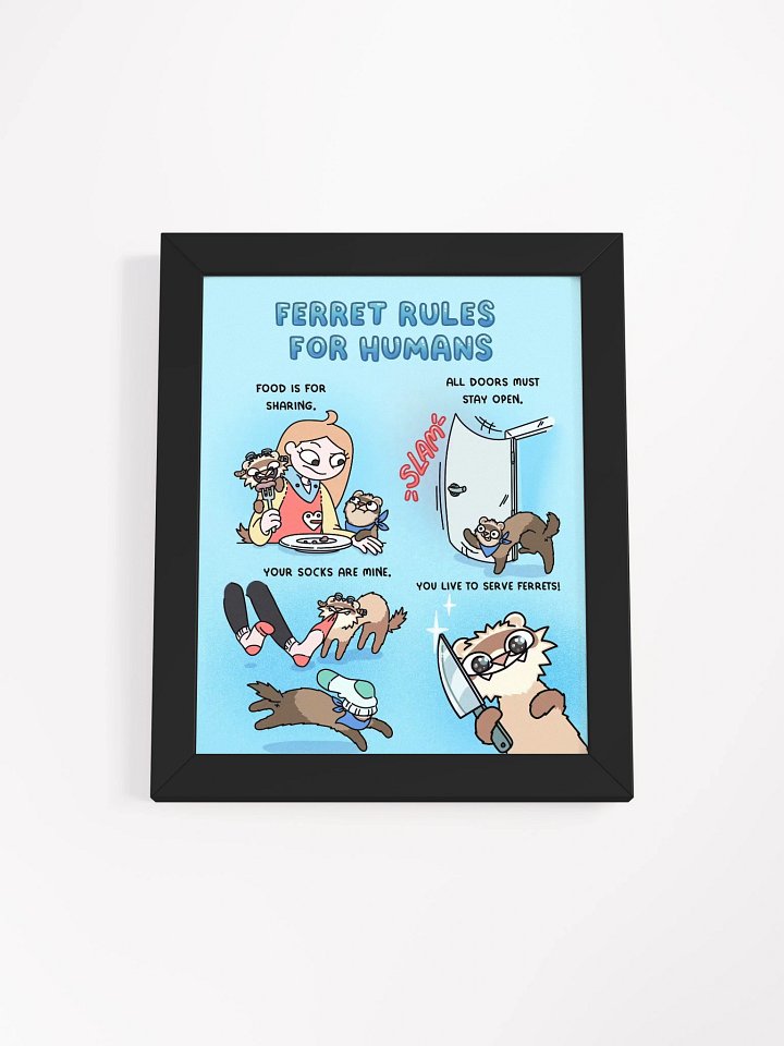 Ferret Rules for Humans | Framed Print product image (3)