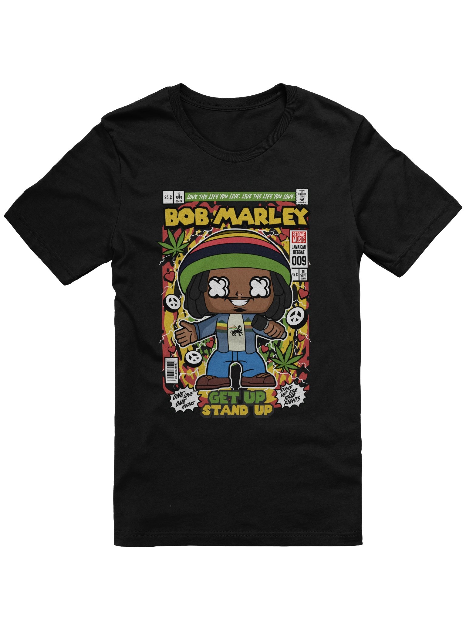 Vibrant Rasta Comic Beanie T-Shirt product image (1)