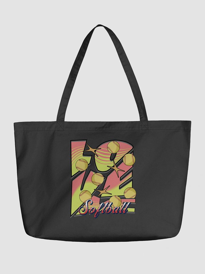 Love Me Softball Organic Tote Bag product image (2)