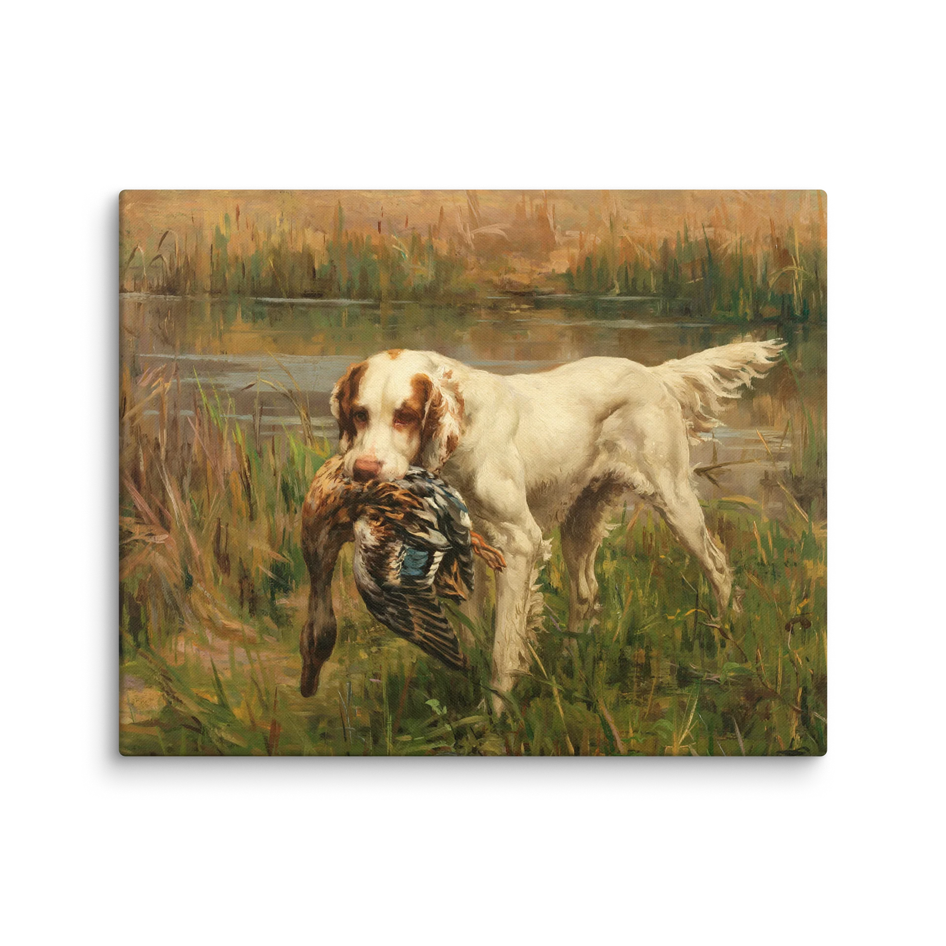 Antique Louisiana Duck Hunting Dog Canvas Print product image (1)