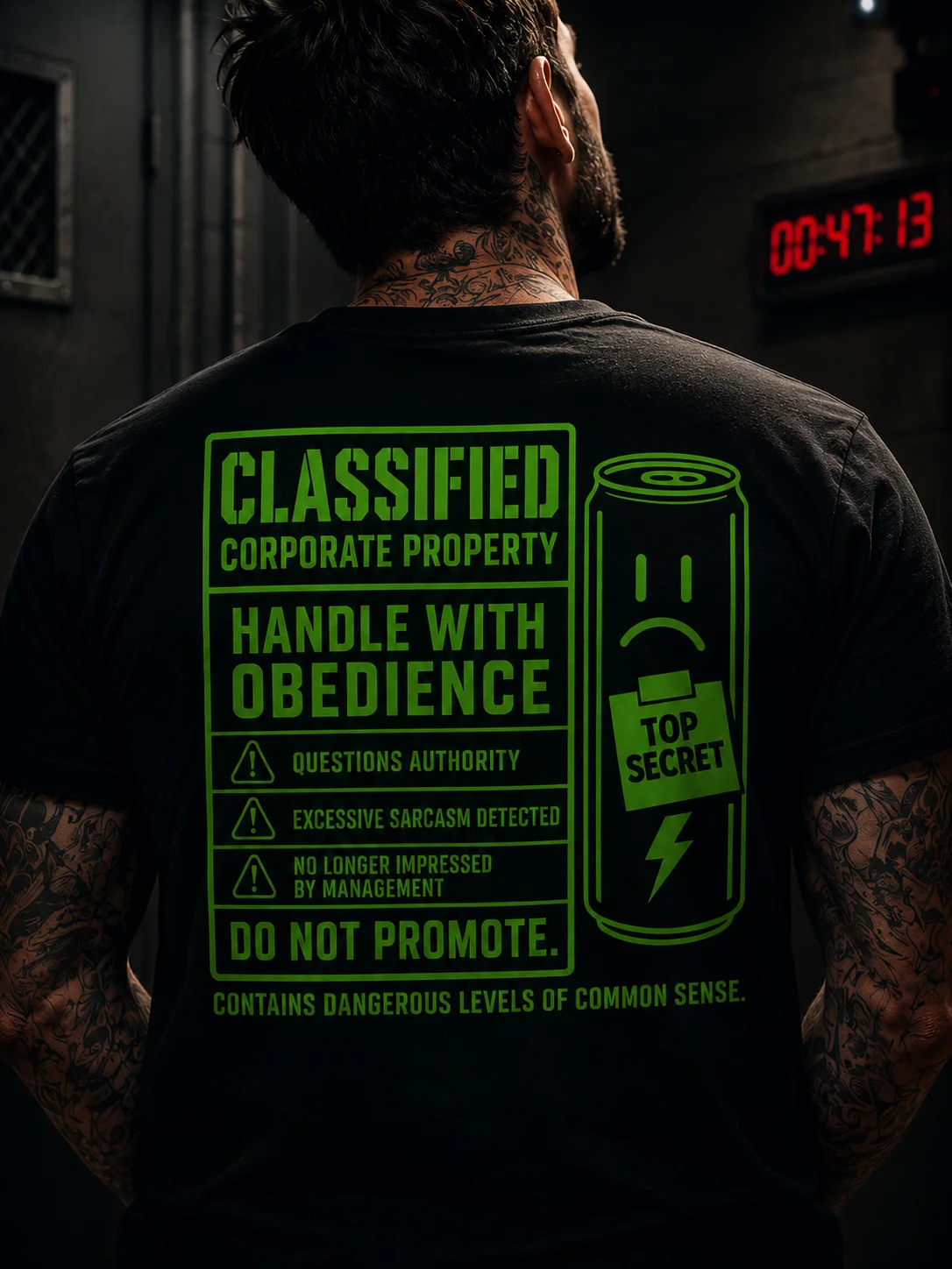 Classified Corporate Property – Handle With Obedience Heavyweight Tee product image (1)