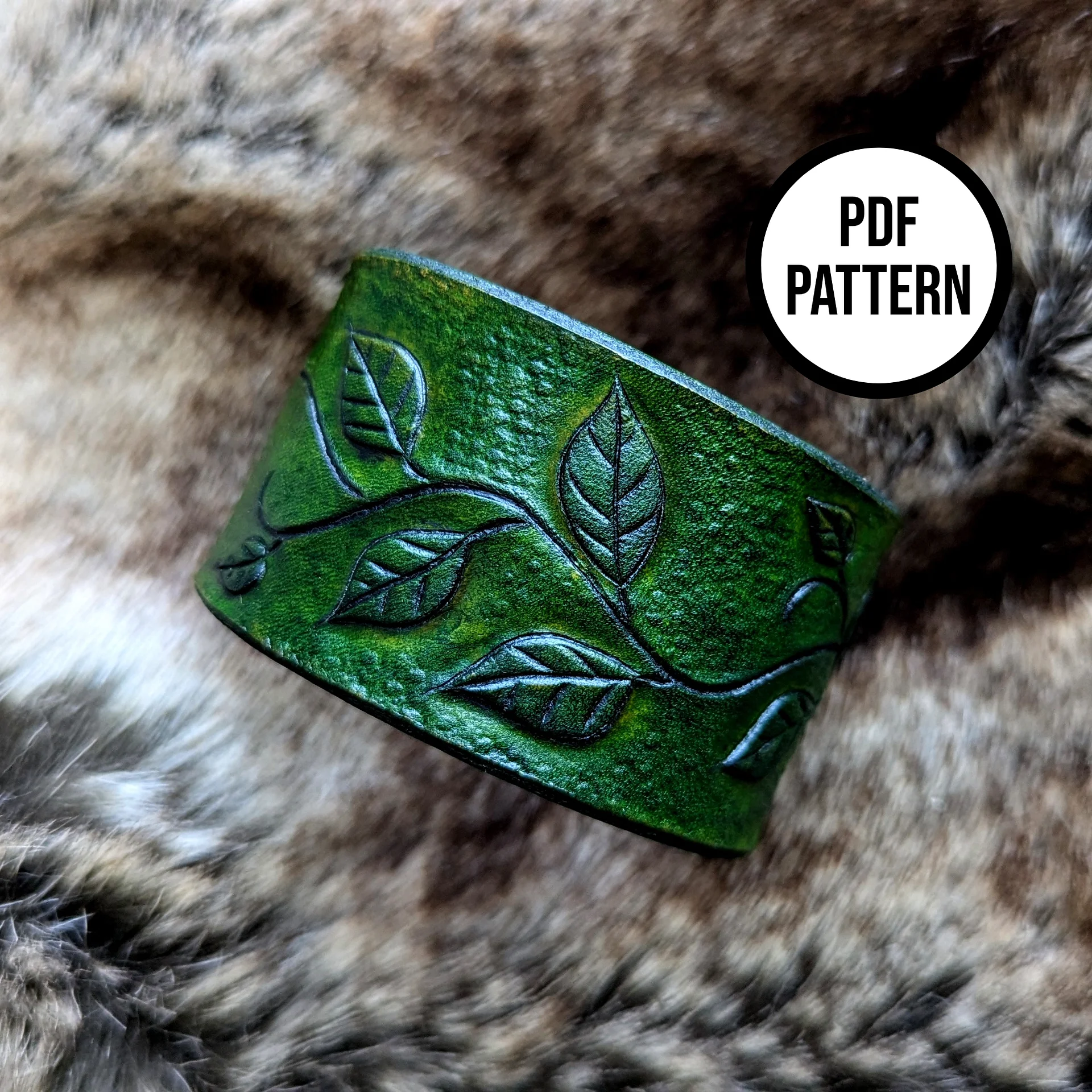 Vines Leather Cuff Pattern - PDF Pattern for Leatherwork product image (1)