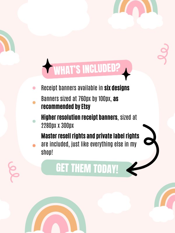 Whimsical MRR/PLR Etsy Receipt Banners product image (3)