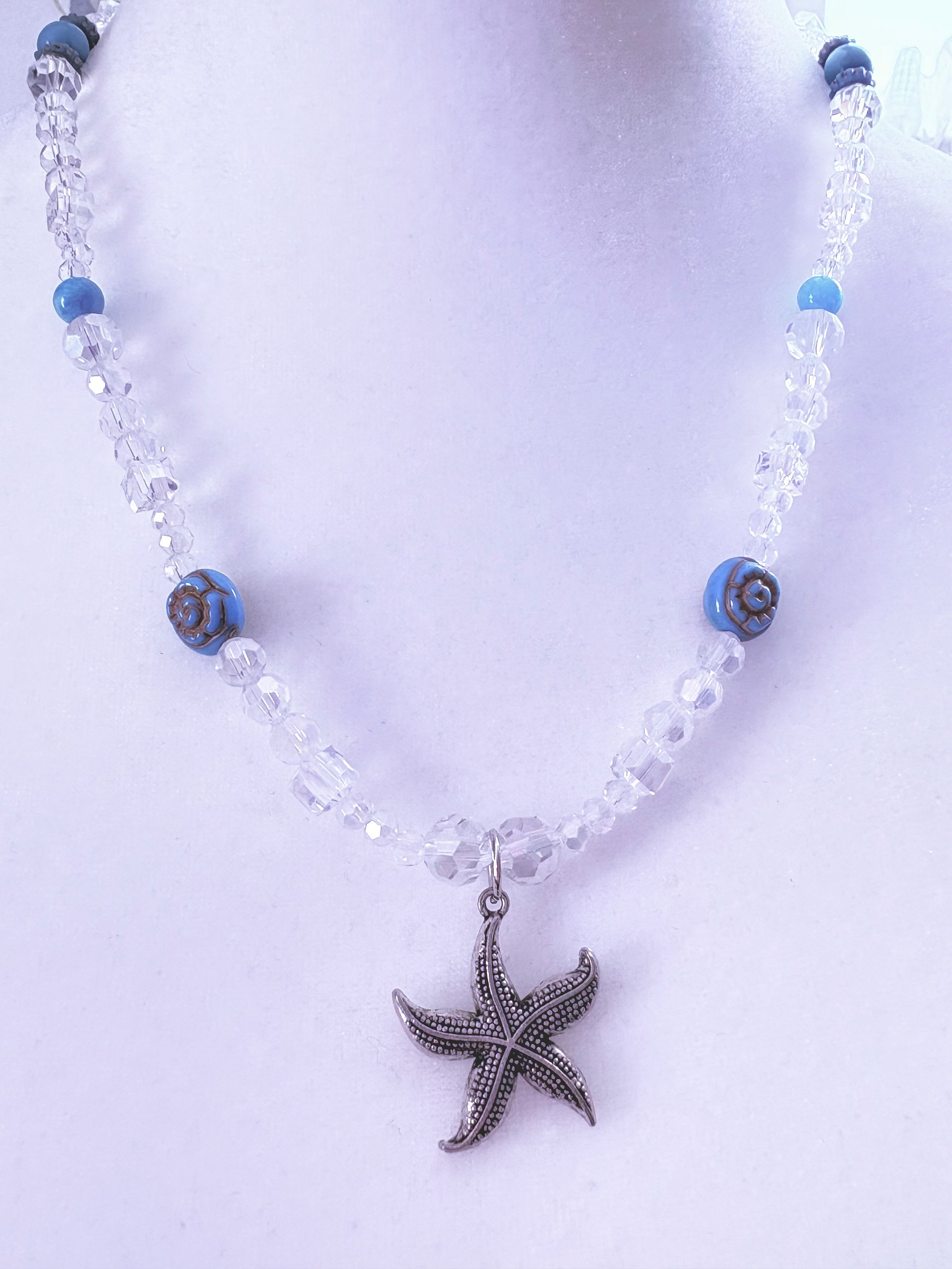 MFD-00024 | Silver Tone | Seaside Radiance | Starfish Pendant Necklace by Monique Faella Designs™ product image (1)