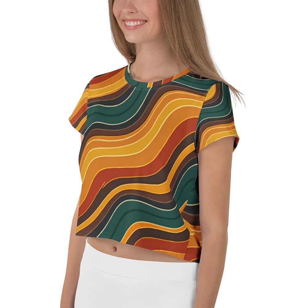 Barry Grady 'Flowing Waves' All-Over Crop Tee product image (3)