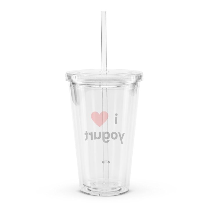 "i ❤ yogurt" plastic cup with straw product image (2)