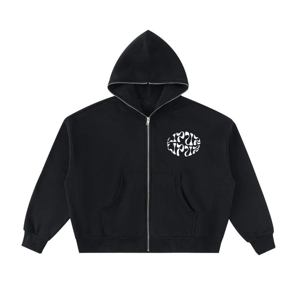 Lipur World - Fleeced Full-Zip Boxy Hoodie product image (1)