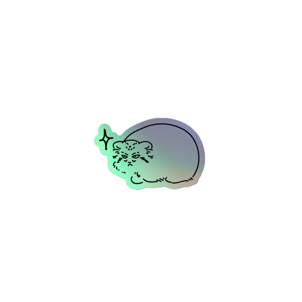 Grumpy Manul - Holo Sticker product image (1)