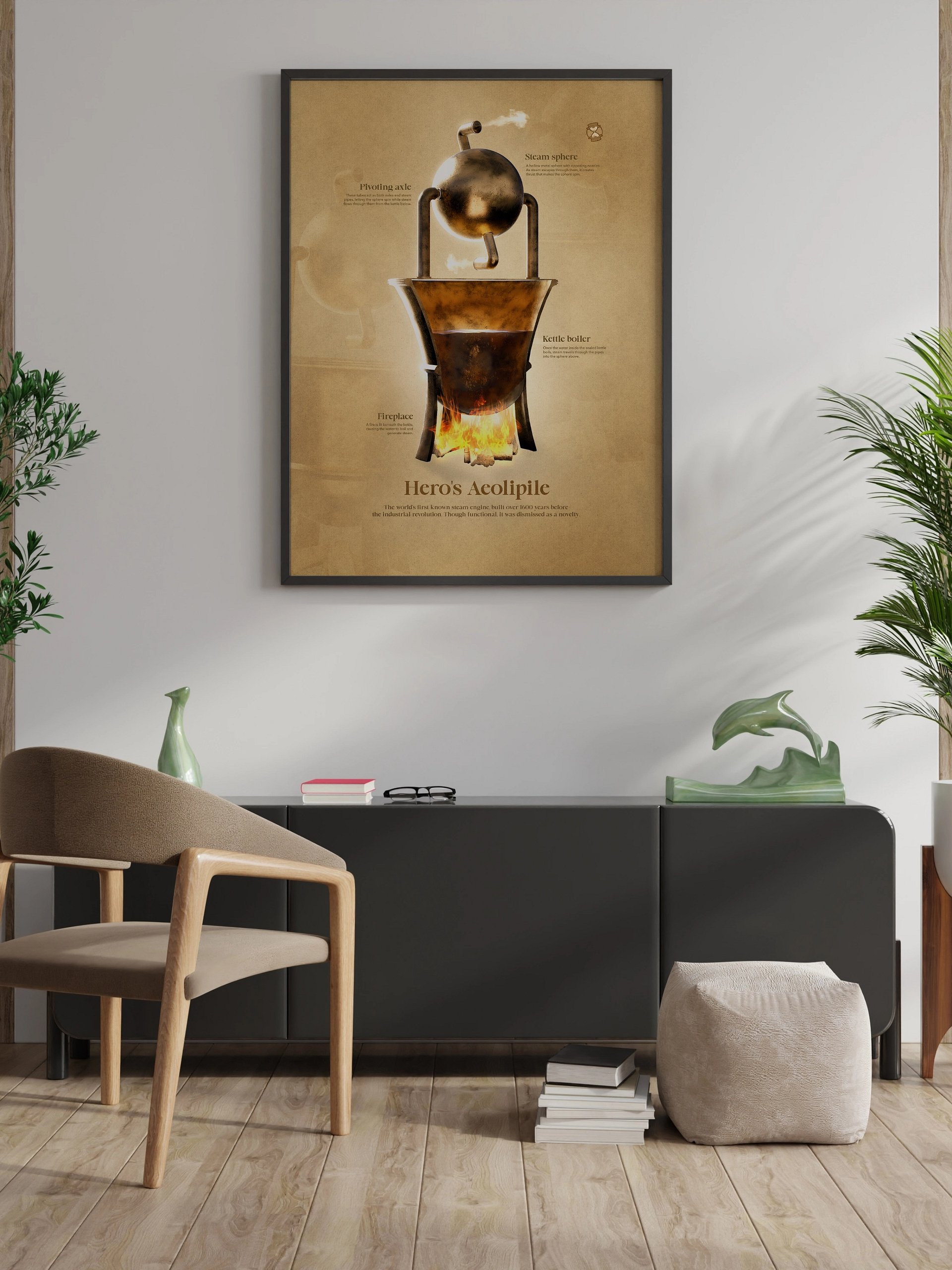 The First Steam Engine (Framed Poster) product image (7)